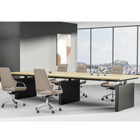 Bureau de réunion modulaire en bois haut de gamme moderne E0 de luxe Grand bureau Table de conférence de luxe avec fonction extensible
