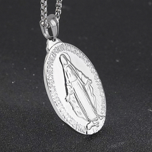 Colgante de la Virgen María, Dijes de Acero Inoxidable Chapados en Oro, Dijes Religiosos para Hacer Joyas - Product Image 1