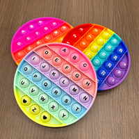 4 Piezas Juego de Burbujas Sensoriales Pop It Arcoíris, Juguete Antiestrés de Silicona Educativo para Autismo y Necesidades Especiales, para la Concentración