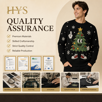 Pull de Noël moche à col rond pour homme, personnalisé avec motif jacquard d'arbre, en tricot, pour les acheteurs de marques en gros (OEM)