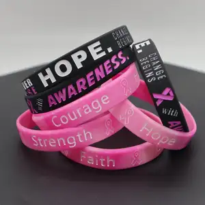 Awareness Lint Siliconen Armband/Roze Rubber Armband