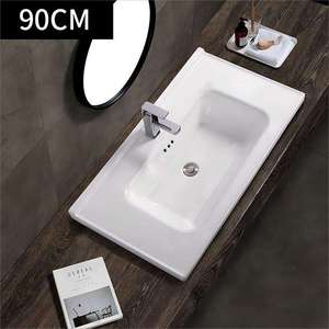 Lavabo Rectangular Moderno de Porcelana para Baño de Apartamento, Villa u Hotel - Product Image 2