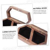Boîte à bagues double compartiment en noyer noir avec couvercle rabattable et miroir, boîte à bijoux en bois massif, boîte de rangement pour alliances, boîte pour bague de fiançailles