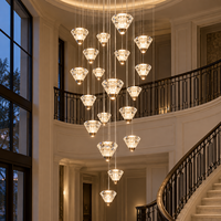 Lustre suspendu en cristal artistique personnalisé, LED, garantie de 2 ans, protection des yeux, pour salon - Prix d'usine en gros