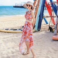 Nuevo Diseño 2026, Pareo Hawaiano, Traje de Baño con Estampado Floral, Salida de Baño para Mujer, Pareo Largo, Vestido de Bikini, Servicio OEM Personalizado