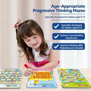 Livre de traçage et de contrôle du stylo pour enfants, jeux de <span class=keywords><strong>labyrinthe</strong></span> gradués, jouets éducatifs pour le développement de la pensée logique - Product Image 2