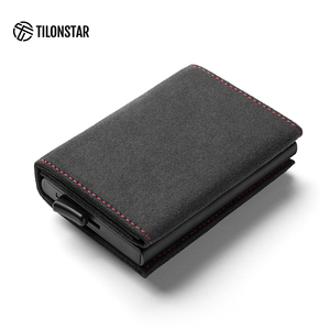 TILONSTAR TVC203a High Quality <b>RFID</b> Credit Card Case Trifold Leather Card Holder <b>Wallet</b> With Banknote Compartment & ID Window - Product Image 6