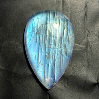 Pierre de lune naturelle en gros, taille poire avec effet de jeu de couleurs/flammes, sans trou, tailles 42x28 & 32x23mm, 40-70 carats pour la fabrication de bijoux