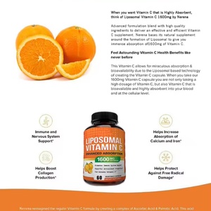 Vitamina C Liposomal 1600mg, Antioxidante de Alta Absorción, Ácido Ascórbico Soluble en Grasa, Suplementos Vitamínicos Antienvejecimiento para Niños - Product Image 6