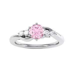 Bague de fiançailles vintage en diamant rose pour femme, taille brillante, certifiée IGI, pour les mariages et les fêtes. - Product Image 5