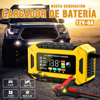 Chargeur de batterie de voiture portable à double tension 12V/6A pour maintenance automatique scellée au plomb fabricant OEM en gros
