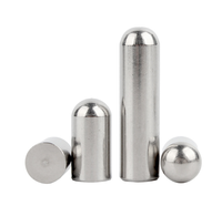 Pin Dowel Silinder Padat Baja Tahan Karat 304, Pin Penentu Posisi Kepala Bulat, Pin Ejektor Poros, Batang Bulat Halus M1-M8