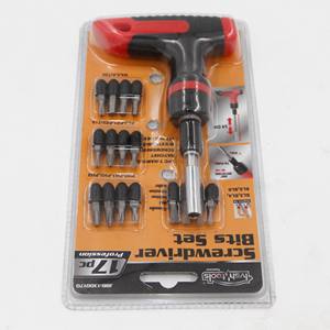 Jeu de tournevis industriel portable de type T deuxième génération à cliquet en plastique inversé avant à 17 dents avec embout Allen inclus - Product Image 2