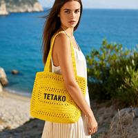 Sac fourre-tout en paille tissé à la main personnalisé pour les voyages et les vacances, grande capacité, léger, sac de shopping pour femmes