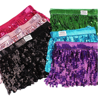 Frange décorative brodée à sequins multicolores écologiques de 17 cm de large, accessoires de couture pour sacs et chaussures