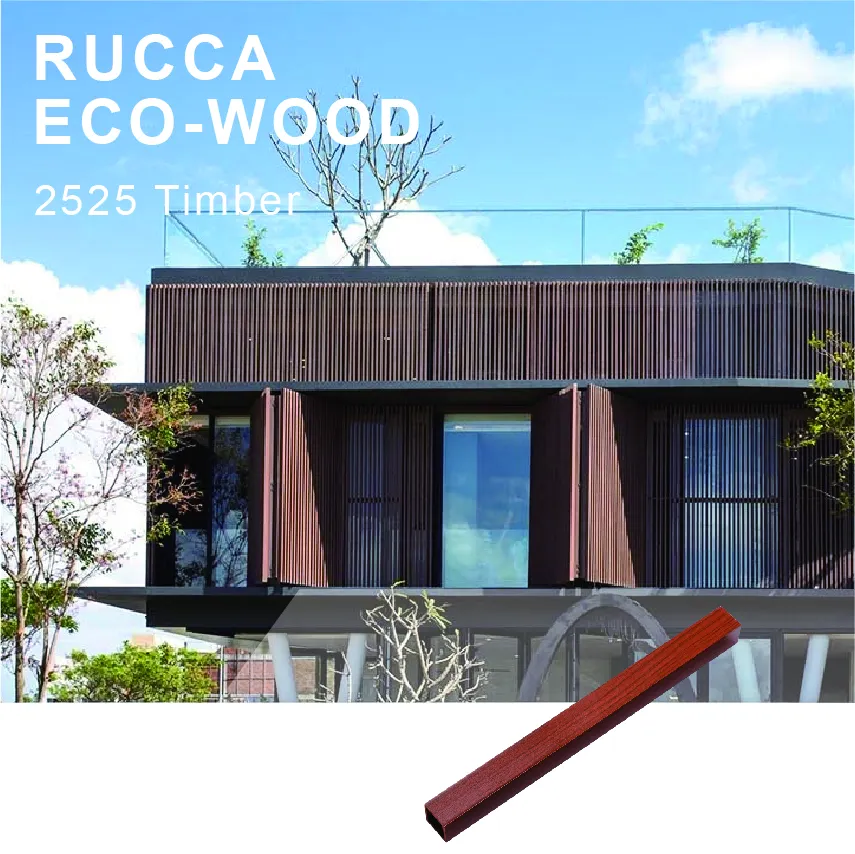 Foshan Rucca Wpc กลางแจ้งไม้หลอด,ไม้เพดานไม้คอมโพสิตรั้วประตูแผ่น25*25มิลลิเมตร