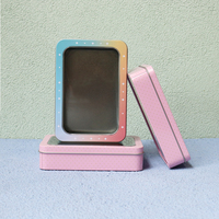 Boîtes en métal rectangulaires argentées pour bijoux, maquillage, pilules, bonbons, recyclables, pour artisanat, vente en gros, petites boîtes avec couvercle, OEM ODM