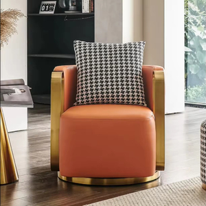 Poltrona Moderna per Soggiorno, Sedia Girevole di Lusso in Pelle a Posto Singolo, Arredamento per Casa, Poltrona Relax - Product Image 1