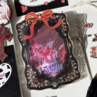Porte-clés personnalisé en acrylique de 3 pouces avec cadre photo miniature et personnage d'anime
