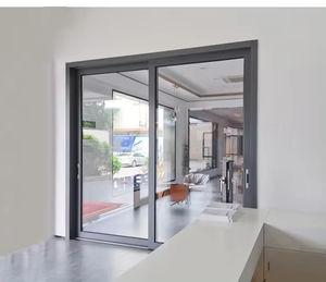 Fiberglas ekran örgü su geçirmez temperli cam bitmiş yüzey ile Modern tasarım alüminyum sürgülü veranda kapısı - Product Image 3