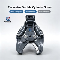 Cisaille rotative à double cylindre HHD-390 à forte puissance de coupe, cisaille hydraulique montée sur excavatrice pour le démontage de structures en acier