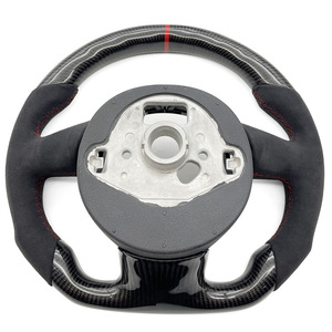 <span class=keywords><strong>Volante</strong></span> Deportivo de Fibra de Carbono Estándar para Audi A4B8S, Línea Roja Semi-Turned, Sin Botones, Sin Levas, Parte Inferior Derecha - Product Image 3