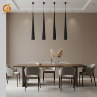 Lampe suspendue LED minimaliste moderne en aluminium, éclairage suspendu noir et blanc, lampes cylindriques, tube lumineux, pour la maison et le bureau