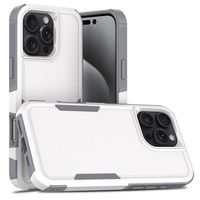 Coque Armure 2-en-1 Robuste pour iPhone 16 15 14 13 12 11 XR XS 8 7 6 PC TPU Couverture Arrière de Téléphone Portable Plus Modèle avec Sac OPP
