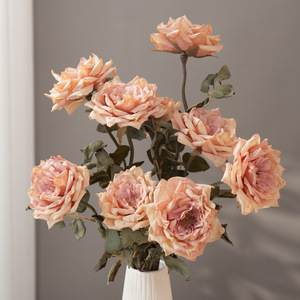 ช่อดอกกุหลาบประดิษฐ์ ดอกไม้ผ้าไหม ตกแต่งบ้านงานแต่งงาน ติดทนนาน - Product Image 1