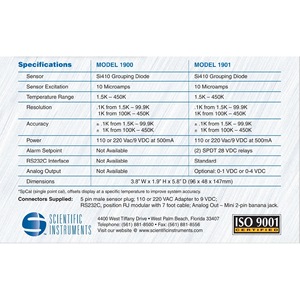 SI Model 1901 <b>Temperature</b> Indicator Display CTI Diode <b>Probe</b> Industrial Automation - Product Image 2
