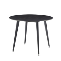 Table à manger ronde en pierre frittée italienne, noire, moderne, pour la salle à manger