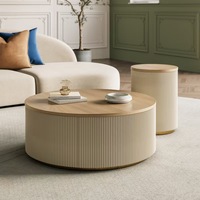 Table basse de salon pliable en bois massif chêne et bouleau, durable, moderne, style nordique japonais Wabi-Sabi, montage facile