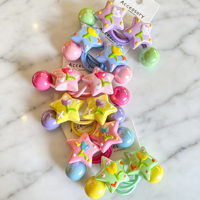 2 Buah/Set Ikat Rambut Anak Kartun Bintang Tulip Karet Manis 7Cm untuk Bayi Perempuan Aksesori Rambut Hewan Bunga Kasual