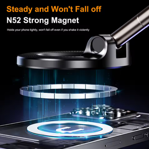 حامل هاتف مغناطيسي للسيارة بدوران 360 درجة، مغناطيس قوي، قابل للطي، حامل شفط للهواتف المحمولة، مناسب لآيفون 17 و16 - Product Image 6