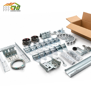 Kits de pièces de quincaillerie pour porte de garage à <span class=keywords><strong>double</strong></span> <span class=keywords><strong>vitrage</strong></span> robustes Composants de voie de porte aérienne sectionnelle en bois à deux volets à commande électrique - Product Image 1