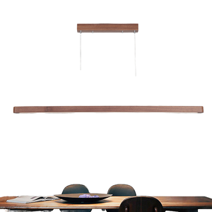 Lampada a Sospensione in Legno a LED in Moderno Stile Nordico dal Design Minimalista con Telecomando per Sala da Pranzo Soggiorno e Hotel - Product Image 1