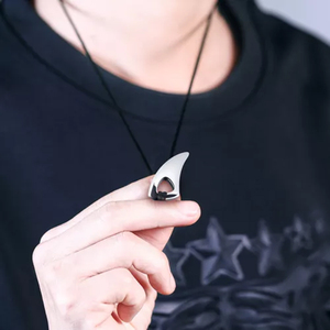 Men's Adjustable Black Chain Alpha Spear Tribal Wolf <strong>Teeth</strong> Pendant Necklace Wolf Fang <strong>Tooth</strong> <strong>Charm</strong> Pendant for Men - Product Image 2