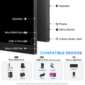 <span class=keywords><strong>OLED</strong></span> portátil 13,3 pulgadas Mini PC Monitor externo portátil pequeño Monitor de juegos 1ms pantalla FHD vívida 100% DCI-P3 tipo C negocios - Product Image 5
