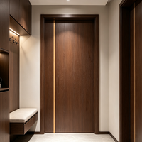 Porte intérieure élégante en WPC noyer, design moderne, insonorisée et étanche, idéale pour chambre, villa, hôtel, résidence