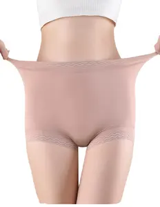 Yeni kadın dikişsiz boxer iç çamaşırı yüksek belli hafif plastik külot yüksek elastik göbek kontrol kızın çıplak külot