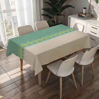 Nappe de table rectangulaire en PVC imprimé bicolore avec bordure verte pour la Saint-Patrick