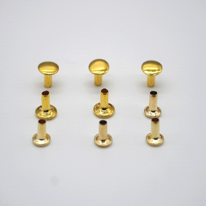 Rivets creux en laiton, diamètre de la tête 5/16 po, diamètre 0,125 po, pour sacs, vêtements, accessoires de quincaillerie - Product Image 3