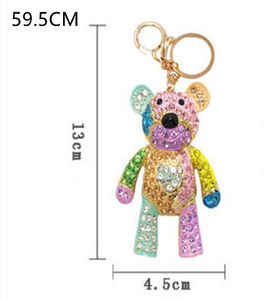 Porte-clés Ours en Strass Scintillant pour Femme, Breloque de Sac à Main, Pendentif Métallique, Décoration de Sac, Porte-clés Ourson - Product Image 3
