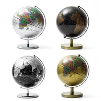 Globe décoratif de 10 pouces avec base en métal de luxe léger, ornement de bureau polyvalent pour l'étude et le bureau, cadeau d'affaires, globe terrestre en anglais