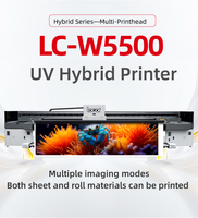Impresora de Inyección de Tinta Híbrida UV Locor de 3.2m y 5.5m con Cabezal Ricoh G6 para Películas Flexibles, Impresora Híbrida Konica 1024 Rioch G6 de 6.2m