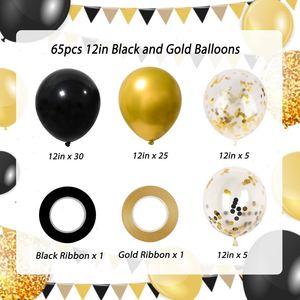 ขายส่งจากโรงงาน ลูกโป่งลาเท็กซ์สีทองและสีดำคุณภาพสูง 65 ชิ้น ขนาด 12 นิ้ว น้ำหนัก 2.8 กรัม 30 ซม. สำหรับตกแต่งงานปาร์ตี้ - Product Image 3