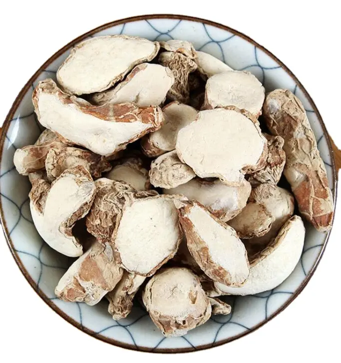 Mwshan nai — rhizome naturelle séchée, tranches de racine brute avec aishizoma kaempire