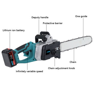 Tronçonneuse sans fil 21V sans balais, 16 pouces, alimentée par batterie, pour l'abattage, la taille, l'aménagement paysager et l'utilisation en extérieur, avec chargeur et - Product Image 5