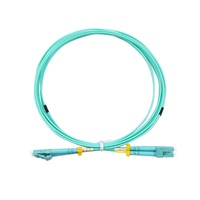 Cable de Fibra Óptica Dúplex LC a LC, OM3 OM4 Multimodo 50/125, 2 Hilos, LSZH, Azul Aqua, con Aislamiento Tensado, para FTTH