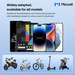 Support de <span class=keywords><strong>téléphone</strong></span> portable pour vélo et moto Miccell, en ABS imperméable, rotation à 360 degrés, réaction à une main - Product Image 2